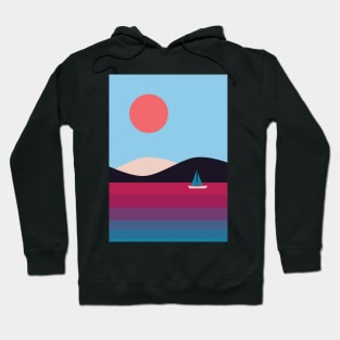 Nordic Minimalist Abstract Beach Sunset Graphic Illustration Hoodie
